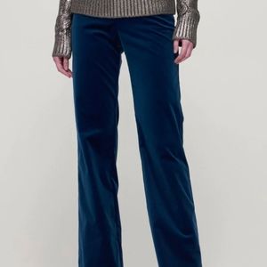 Liz Claiborne Lizwear Jeans Peacock Blue Velvet Velour Feel Pants Size 14
